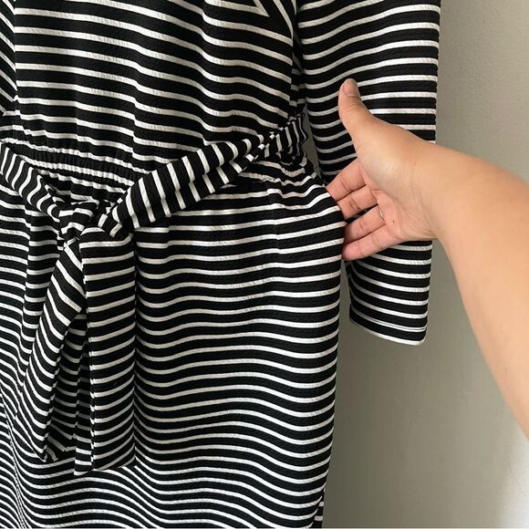Lane Bryant Plus size 14/16 striped midi dress with belt NWT - Picture 3 of 6